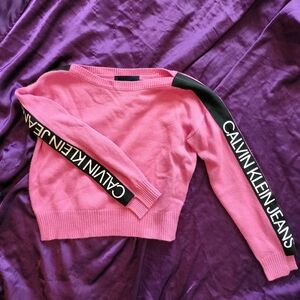Calvin Klein Jeans Women's Pink Crew Neck Sweater
